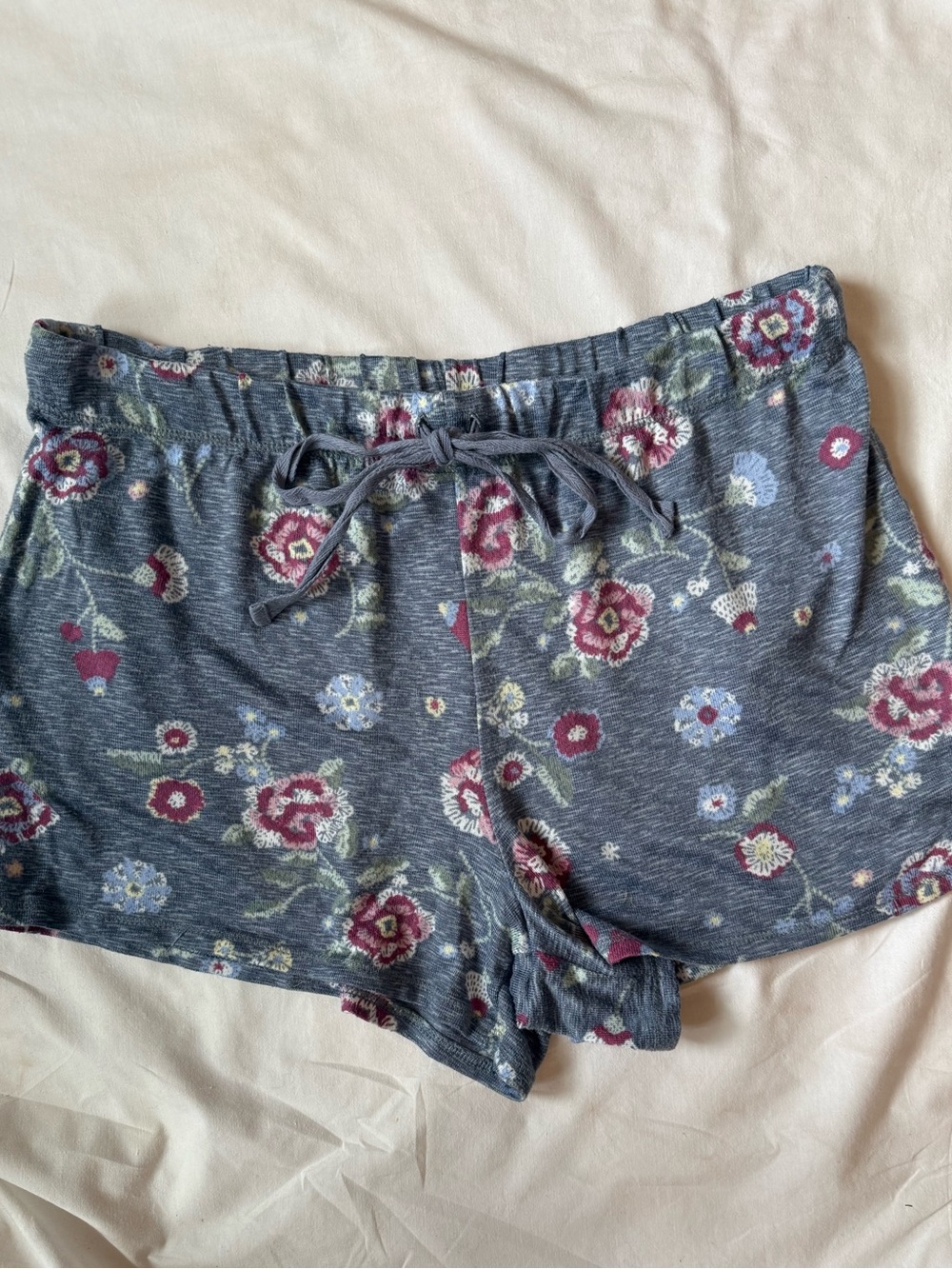 croft & barrow intimates blue-gray Floral Lounge Shorts size L